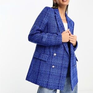 French Connection Women’s Azzurra Tweed Blazer in Blue